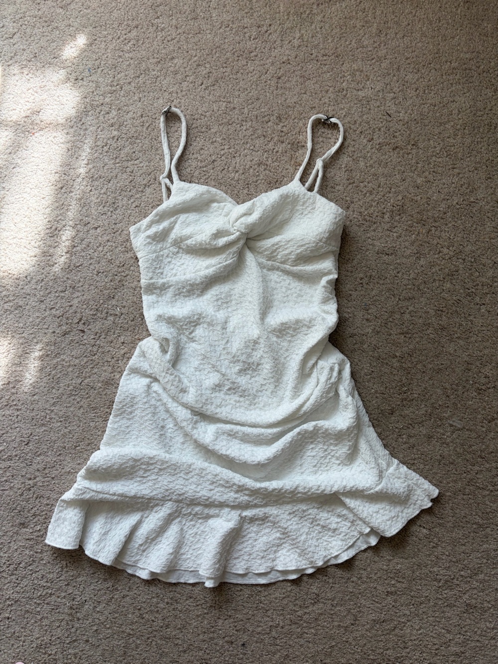 SHEIN White Textured Mini Dress